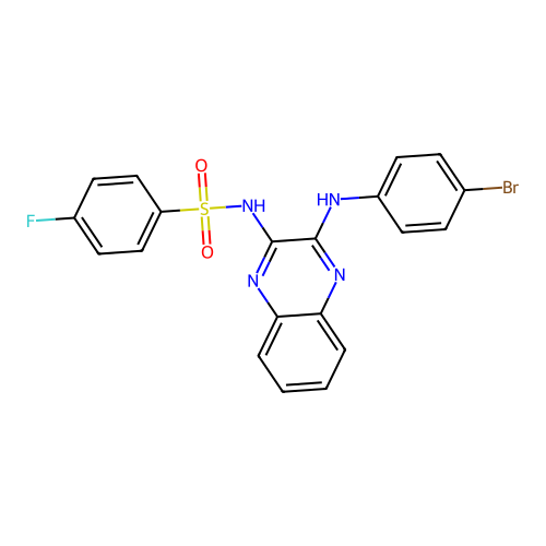 N-(3-((4-bromophenyl)amino)quinoxalin-2-yl)-4-fluorobenzenesulfonamide structure