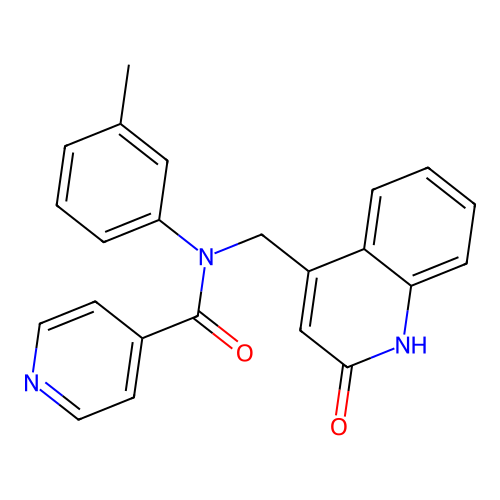 N-((2-hydroxyquinolin-4-yl)methyl)-N-(m-tolyl)isonicotinamide structure