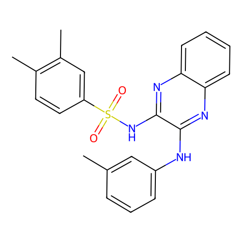 3,4-dimethyl-N-{3-[(3-methylphenyl)amino]quinoxalin-2-yl}benzenesulfonamide structure