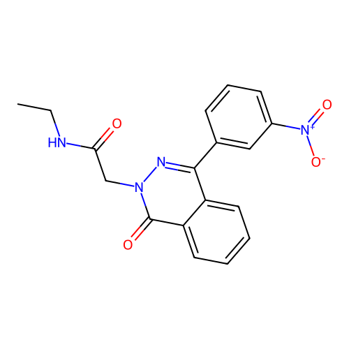N-ethyl-2-(4-(3-nitrophenyl)-1-oxophthalazin-2(1H)-yl)acetamide structure