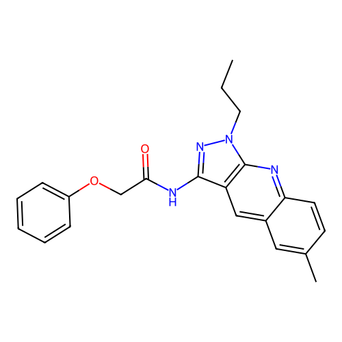 N-(6-methyl-1-propylpyrazolo[3,4-b]quinolin-3-yl)-2-phenoxyacetamide structure