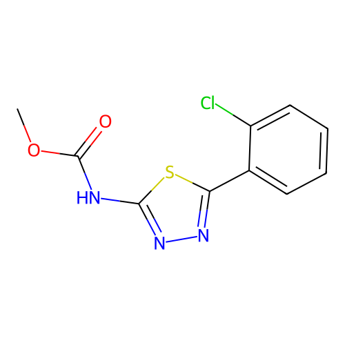 methyl N-[5-(2-chlorophenyl)-1,3,4-thiadiazol-2-yl]carbamate structure