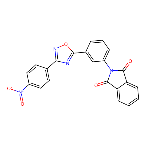 2-{3-[3-(4-nitrophenyl)-1,2,4-oxadiazol-5-yl]phenyl}-1H-isoindole-1,3(2H)-dione structure
