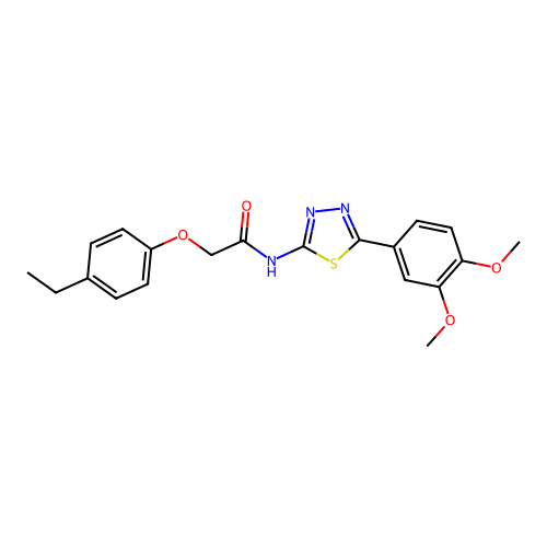 N-(5-(3,4-dimethoxyphenyl)-1,3,4-thiadiazol-2-yl)-2-(4-ethylphenoxy)acetamide structure