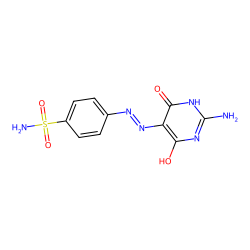 4-[(2Z)-2-(2-amino-4,6-dioxo-1H-pyrimidin-5-ylidene)hydrazinyl]benzenesulfonamide structure