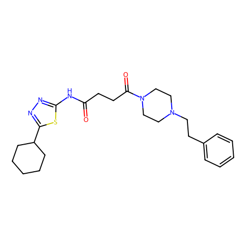 N-(5-cyclohexyl-1,3,4-thiadiazol-2-yl)-4-oxo-4-(4-phenethylpiperazin-1-yl)butanamide structure