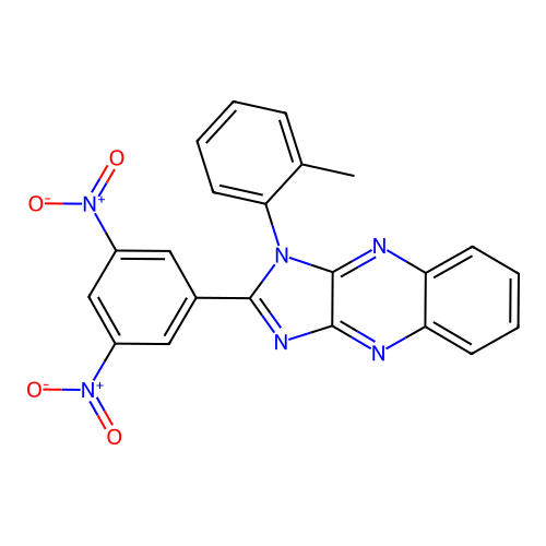 2-(3,5-dinitrophenyl)-1-(2-methylphenyl)-1H-imidazo[4,5-b]quinoxaline structure