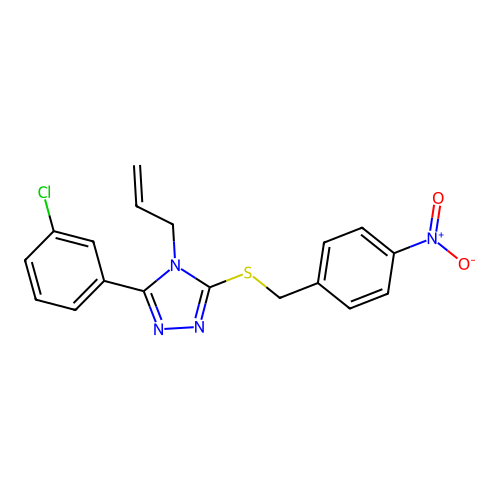 5-(3-Chlorophenyl)-3-[(4-nitrophenyl)methylthio]-4-prop-2-enyl-1,2,4-triazole structure