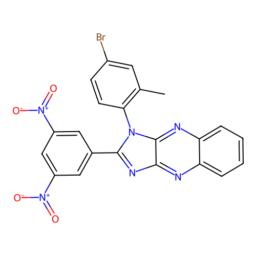 1-(4-bromo-2-methylphenyl)-2-(3,5-dinitrophenyl)-1H-imidazo[4,5-b]quinoxaline structure