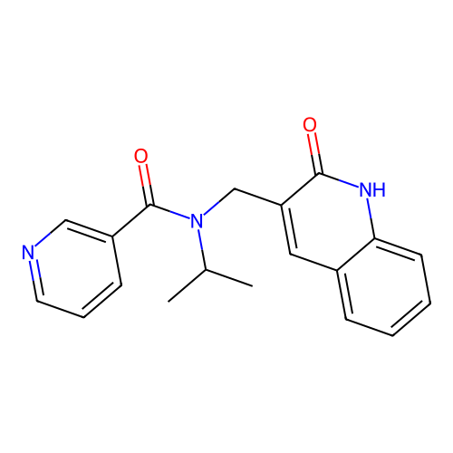 N-[(2-oxo-1H-quinolin-3-yl)methyl]-N-propan-2-ylpyridine-3-carboxamide structure