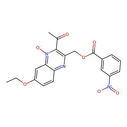 (3-Acetyl-6-ethoxy-4-oxidoquinoxalin-4-ium-2-yl)methyl 3-nitrobenzoate structure