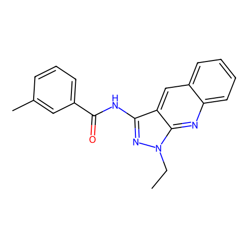 N-(1-ethylpyrazolo[3,4-b]quinolin-3-yl)-3-methylbenzamide structure