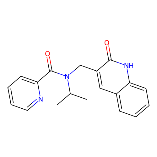 N-[(2-oxo-1,2-dihydroquinolin-3-yl)methyl]-N-(propan-2-yl)pyridine-2-carboxamide structure