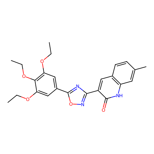 7-Methyl-3-(5-(3,4,5-triethoxyphenyl)-1,2,4-oxadiazol-3-yl)quinolin-2-ol structure
