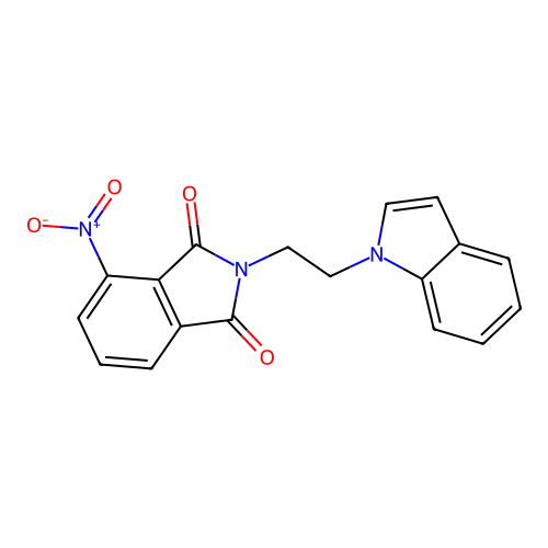 2-[2-(1H-indol-1-yl)ethyl]-4-nitro-1H-isoindole-1,3(2H)-dione structure