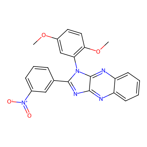 1-(2,5-dimethoxyphenyl)-2-(3-nitrophenyl)-1H-imidazo[4,5-b]quinoxaline structure