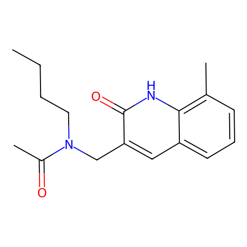 N-butyl-N-[(8-methyl-2-oxo-1,2-dihydroquinolin-3-yl)methyl]acetamide structure
