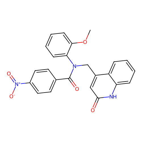 N-(2-Hydroxy-quinolin-4-ylmethyl)-N-(2-methoxy-phenyl)-4-nitro-benzamide structure