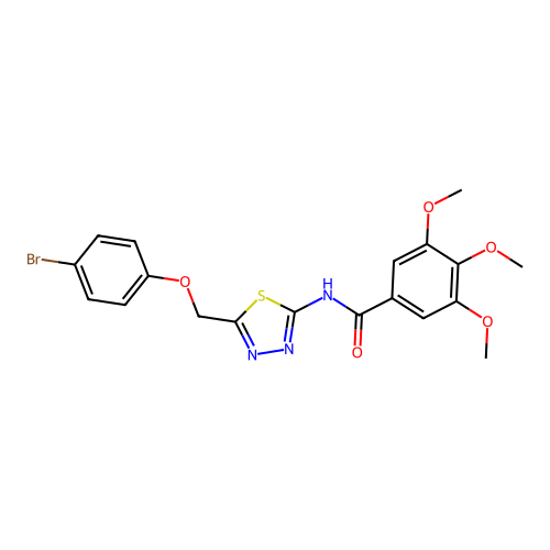 N-(5-((4-bromophenoxy)methyl)-1,3,4-thiadiazol-2-yl)-3,4,5-trimethoxybenzamide structure