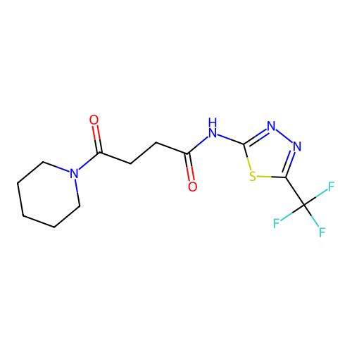 4-oxo-4-piperidin-1-yl-N-[5-(trifluoromethyl)-1,3,4-thiadiazol-2-yl]butanamide structure