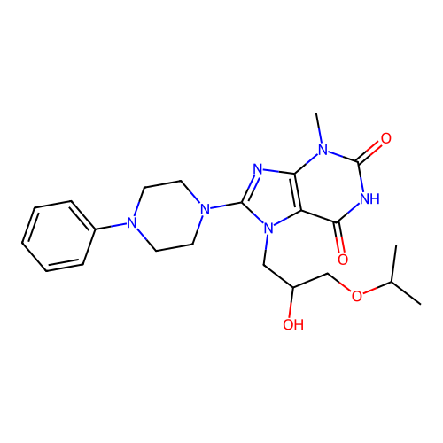 7-(2-hydroxy-3-propan-2-yloxypropyl)-3-methyl-8-(4-phenylpiperazin-1-yl)purine-2,6-dione structure