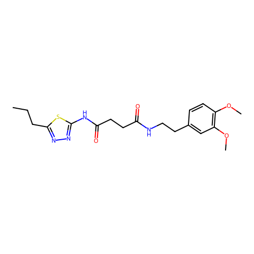 N-[2-(3,4-Dimethoxy-phenyl)-ethyl]-N'-(5-propyl-[1,3,4]thiadiazol-2-yl)-succinamide structure