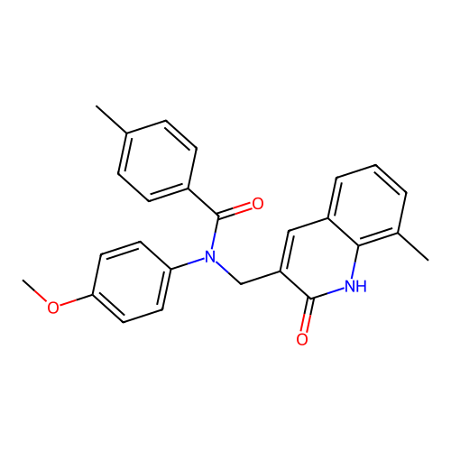N-((2-hydroxy-8-methylquinolin-3-yl)methyl)-N-(4-methoxyphenyl)-4-methylbenzamide structure