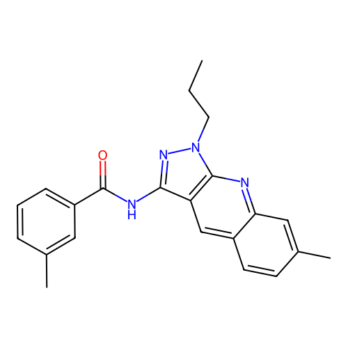 3-methyl-N-(7-methyl-1-propylpyrazolo[3,4-b]quinolin-3-yl)benzamide structure