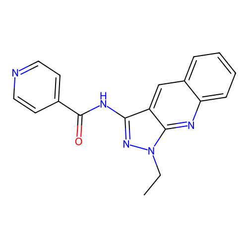 N-(1-ethylpyrazolo[3,4-b]quinolin-3-yl)pyridine-4-carboxamide structure