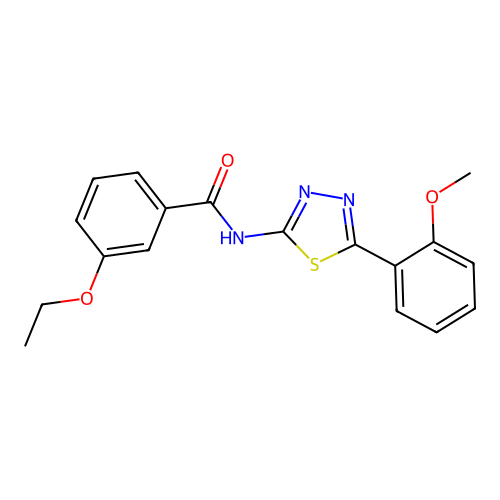3-ethoxy-N-(5-(2-methoxyphenyl)-1,3,4-thiadiazol-2-yl)benzamide structure