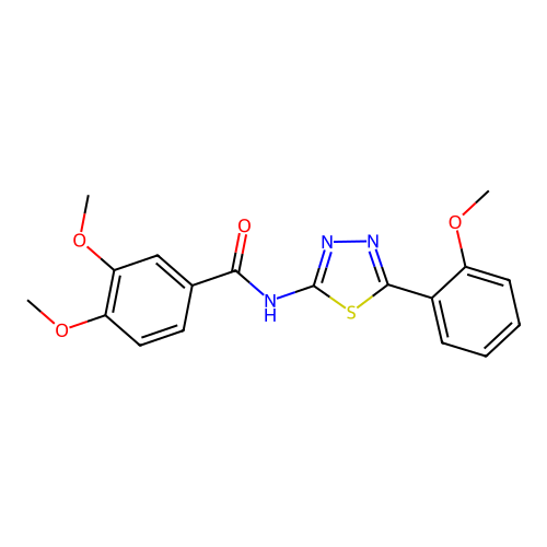 3,4-dimethoxy-N-(5-(2-methoxyphenyl)-1,3,4-thiadiazol-2-yl)benzamide structure