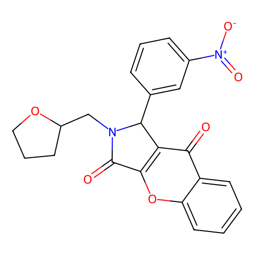 1-(3-nitrophenyl)-2-(oxolan-2-ylmethyl)-1H-chromeno[2,3-c]pyrrole-3,9-dione structure