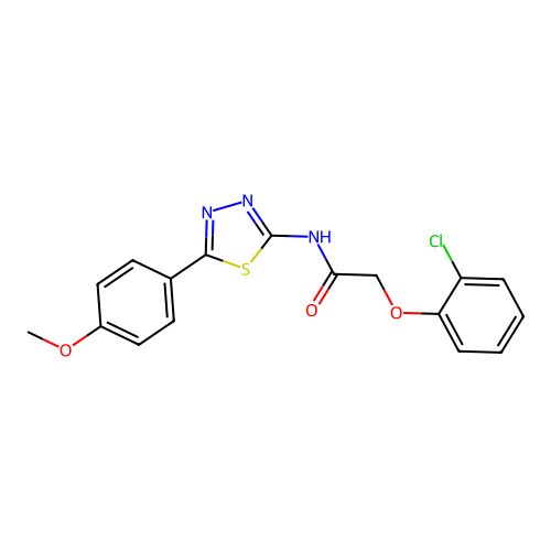 2-(2-chlorophenoxy)-N-(5-(4-methoxyphenyl)-1,3,4-thiadiazol-2-yl)acetamide structure