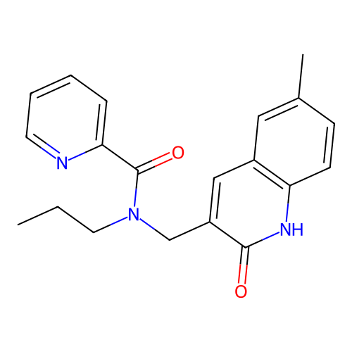 N-[(6-methyl-2-oxo-1H-quinolin-3-yl)methyl]-N-propylpyridine-2-carboxamide structure