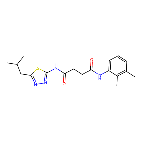N1-(2,3-dimethylphenyl)-N4-(5-isobutyl-1,3,4-thiadiazol-2-yl)succinamide structure