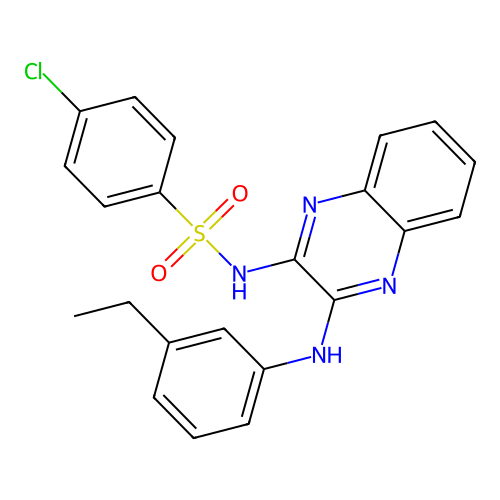 4-chloro-N-[3-(3-ethylanilino)quinoxalin-2-yl]benzenesulfonamide structure