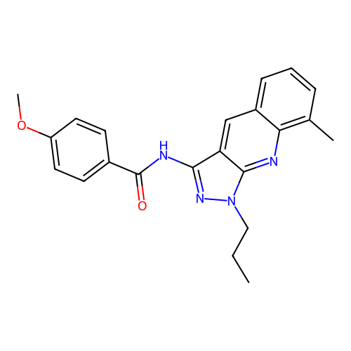 4-methoxy-N-(8-methyl-1-propylpyrazolo[3,4-b]quinolin-3-yl)benzamide structure