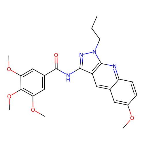 3,4,5-trimethoxy-N-(6-methoxy-1-propylpyrazolo[3,4-b]quinolin-3-yl)benzamide structure