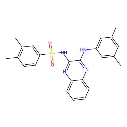 N-(3-((3,5-dimethylphenyl)amino)quinoxalin-2-yl)-3,4-dimethylbenzenesulfonamide structure
