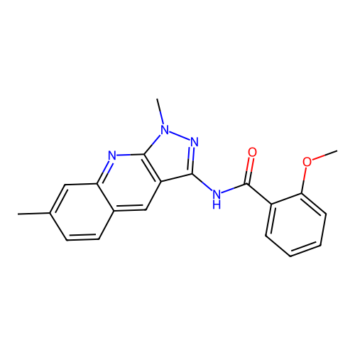 N-(1,7-dimethylpyrazolo[3,4-b]quinolin-3-yl)-2-methoxybenzamide structure