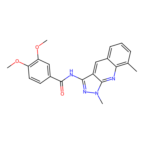 N-(1,8-dimethylpyrazolo[3,4-b]quinolin-3-yl)-3,4-dimethoxybenzamide structure
