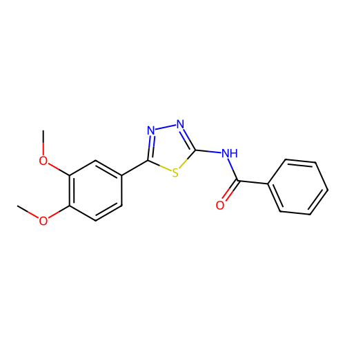 N-(5-(3,4-dimethoxyphenyl)-1,3,4-thiadiazol-2-yl)benzamide structure