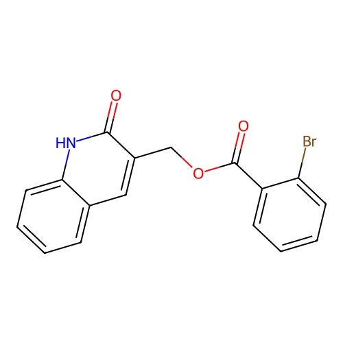 (2-oxo-1H-quinolin-3-yl)methyl 2-bromobenzoate structure