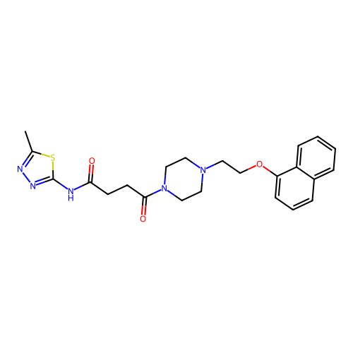 N-(5-Methyl-[1,3,4]thiadiazol-2-yl)-4-{4-[2-(naphthalen-1-yloxy)-ethyl]-piperazin-1-yl}-4-oxo-butyramide structure