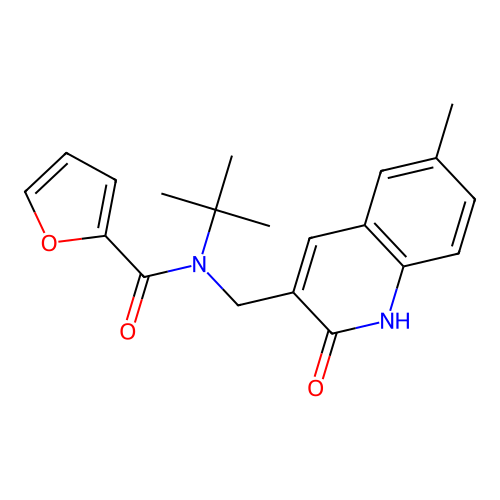 N-(tert-butyl)-N-((2-hydroxy-6-methylquinolin-3-yl)methyl)furan-2-carboxamide structure