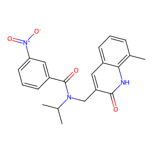 N-(2-Hydroxy-8-methyl-quinolin-3-ylmethyl)-N-isopropyl-3-nitro-benzamide structure
