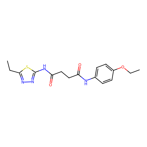 N-(4-ethoxyphenyl)-N'-[(2E)-5-ethyl-1,3,4-thiadiazol-2(3H)-ylidene]butanediamide structure