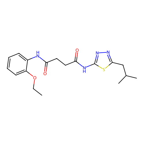N1-(2-ethoxyphenyl)-N4-(5-isobutyl-1,3,4-thiadiazol-2-yl)succinamide structure
