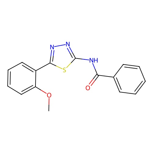 N-(5-(2-methoxyphenyl)-1,3,4-thiadiazol-2-yl)benzamide structure