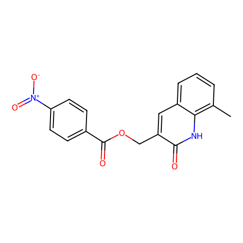(8-methyl-2-oxo-1H-quinolin-3-yl)methyl 4-nitrobenzoate structure